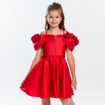 Miss playful red dress for teens