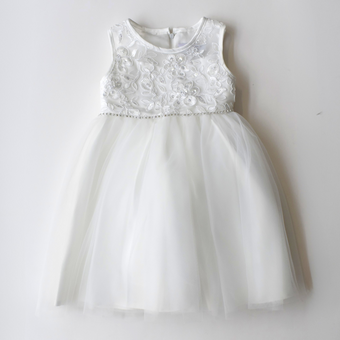 Robe formelle en dentelle illusion pour bébé
