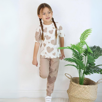 Ensemble de jogging pour filles Scribble Hearts