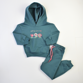 Ensemble de jogging à capuche et fleurs vintage