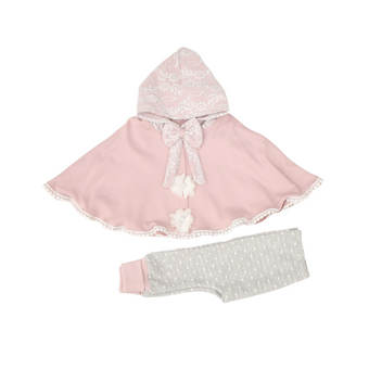 Ensemble poncho nouveau-né fille