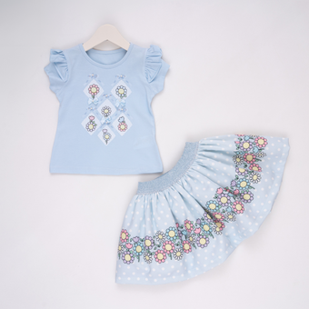 Ensemble jupe fille Blue Blossom