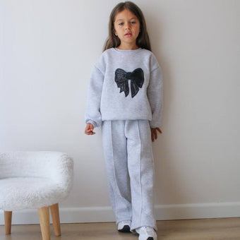 Ensemble décontracté pour filles avec nœud noir