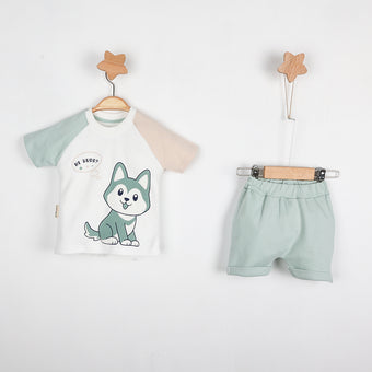 Ensemble short décontracté pour bébé chien mignon