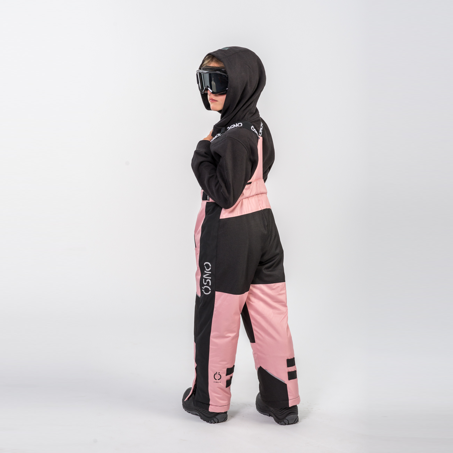 Angel's Luxury pink girls snowsuit complete with plush blush fur accents by Junior Kids