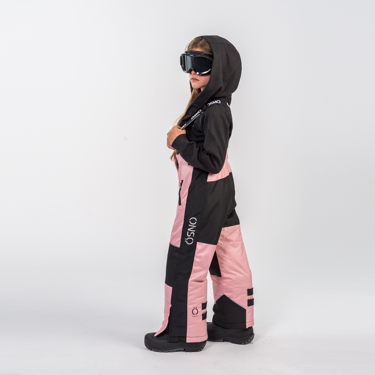 Angel's Luxury pink girls snowsuit complete with plush blush fur accents by Junior Kids