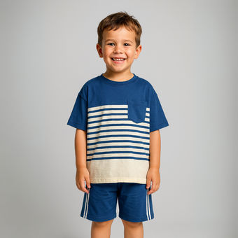 Ensemble short oversize à rayures classiques