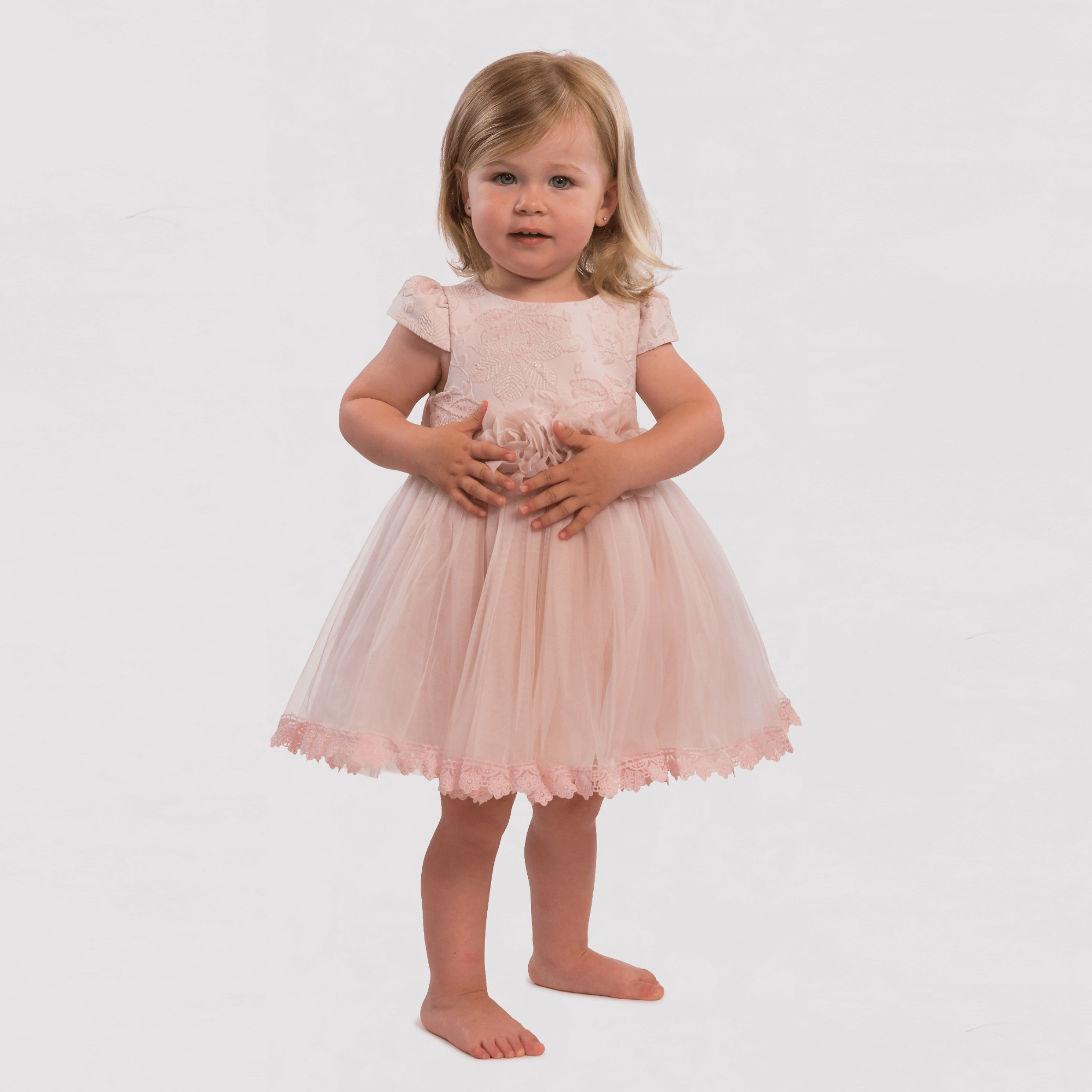 Kiara Baby Girl Dress: Jacquard Tulle Kiara Baby Girl Dress: Jacquard Tulle
