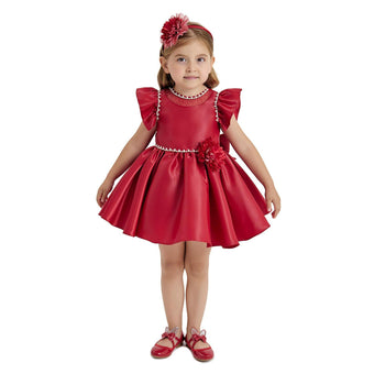 Robe formelle Sara en satin pour filles