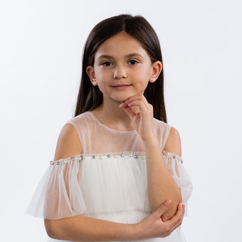 Robe blanche pour fille de la princesse Tiana