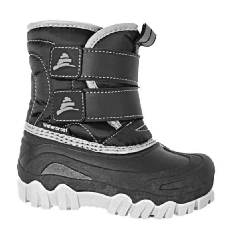 Comfort Kids Winter Boots in black, an insulated, waterproof winter boot rated for cold Canadian weather, sold at JuniorKids.