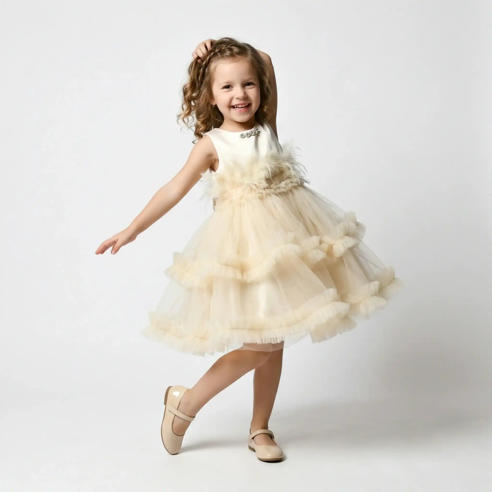 Robe Frida à plumes pour fille