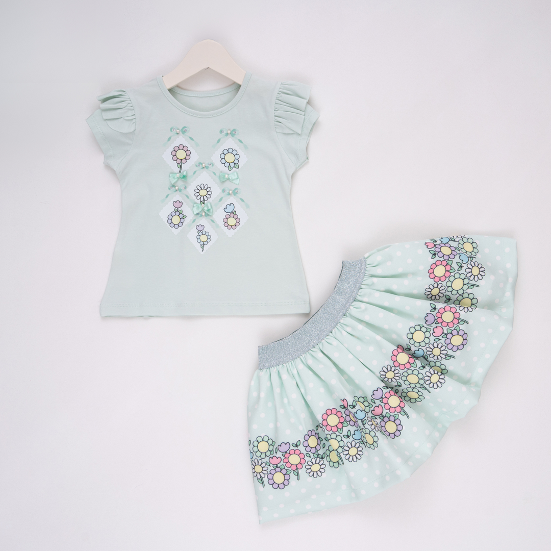 Ensemble jupe fille Blue Blossom