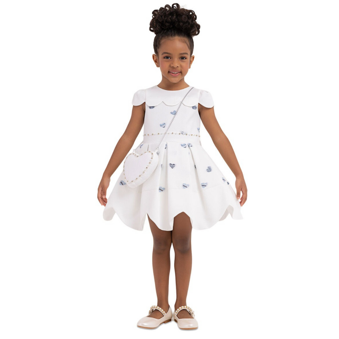 Robe de soirée pour filles, cœurs bleus