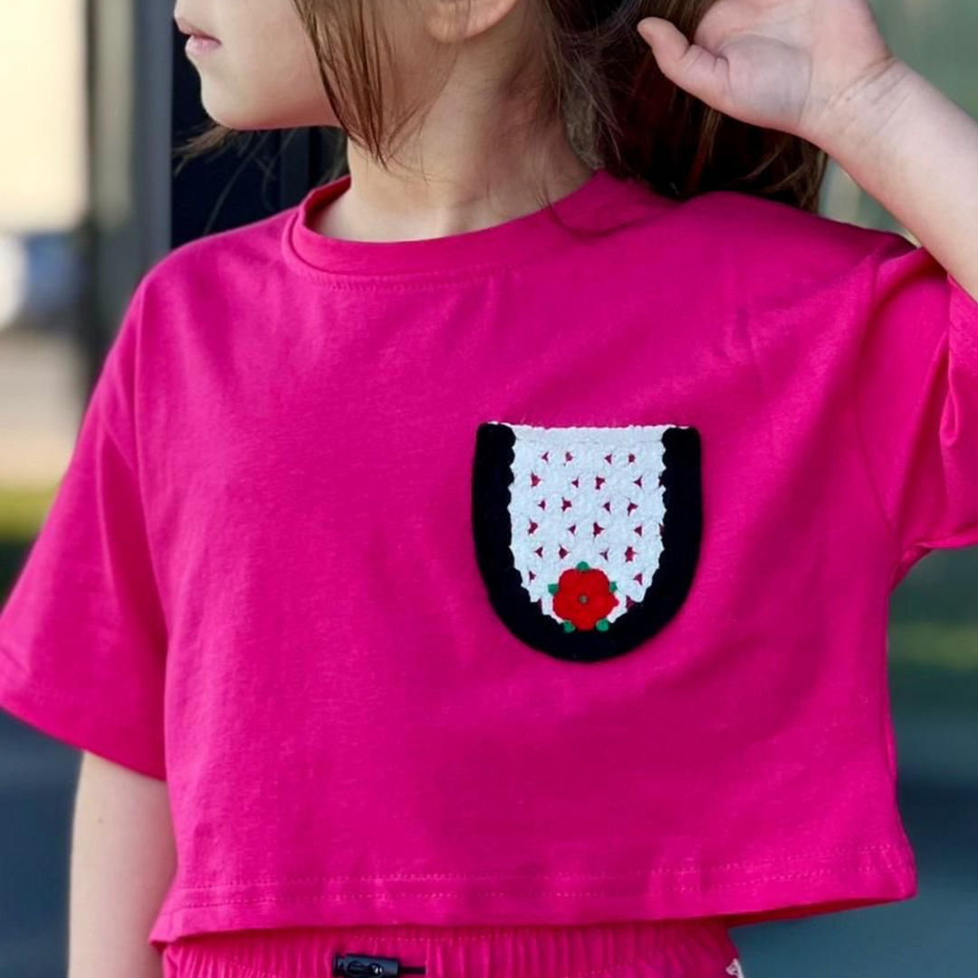 Ensemble d'été pour filles avec poche au crochet