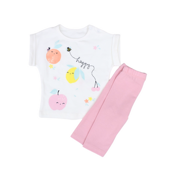 Happy Fruit Baby Girls Leggings Set