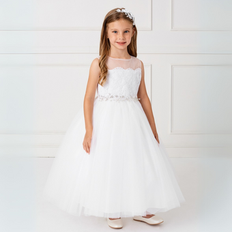 PRE-ORDER: Isabella Ivory Girls Formal Dress