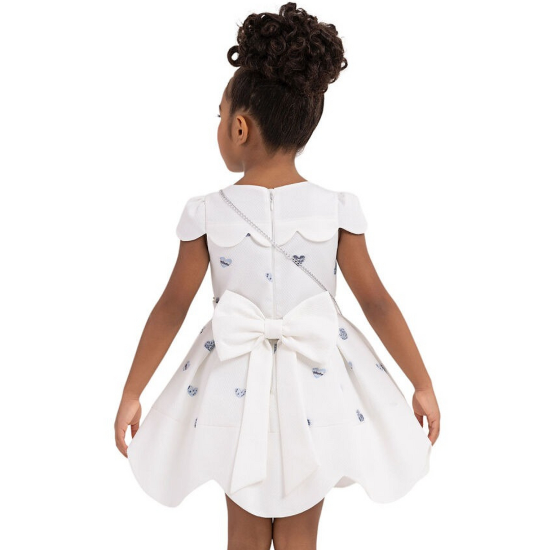 Robe de soirée pour filles, cœurs bleus