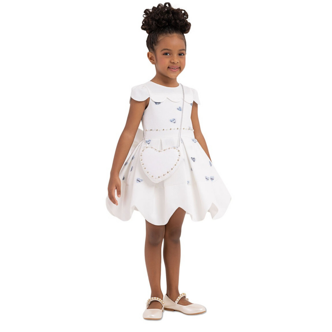 Robe de soirée pour filles, cœurs bleus
