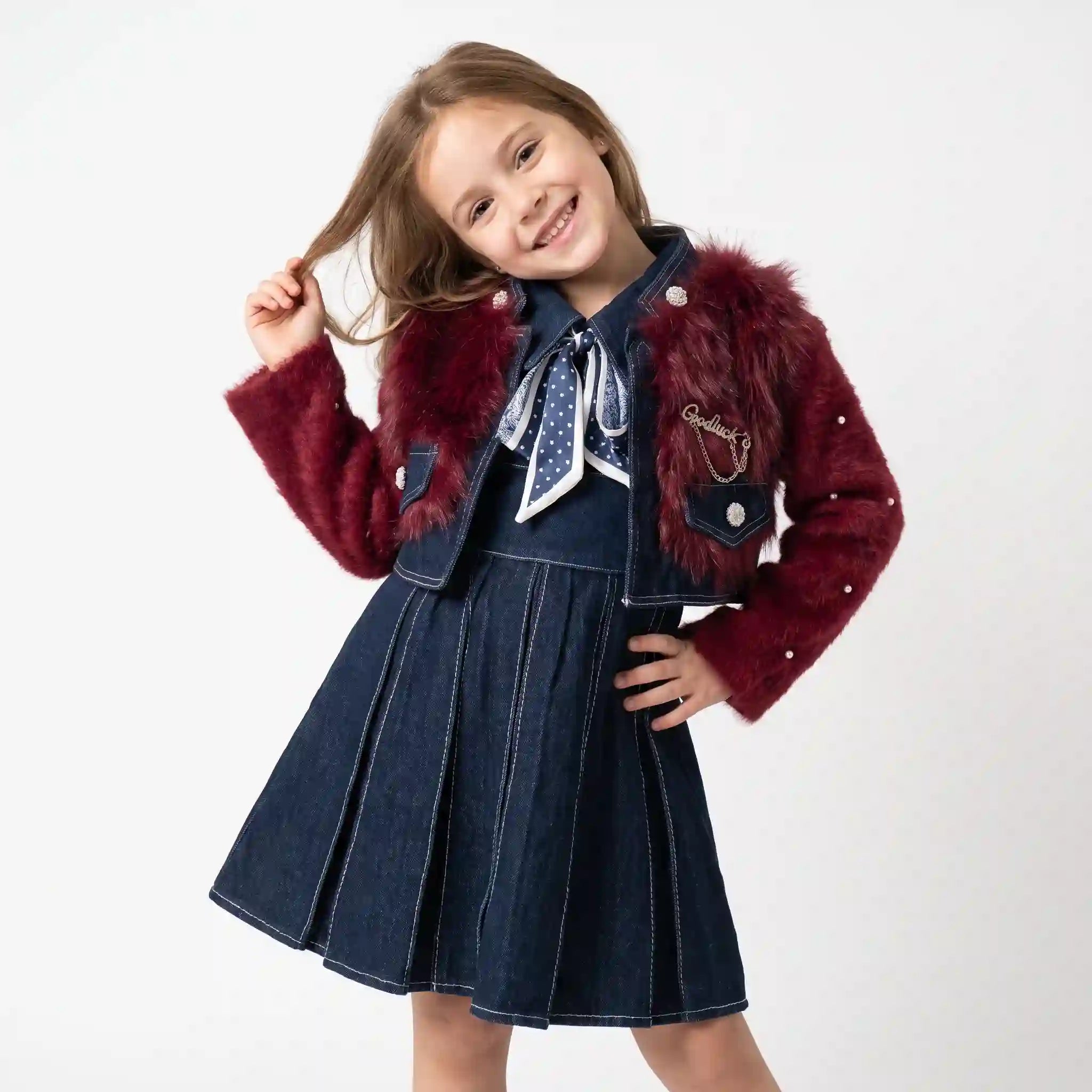Ensemble boléro Winter Belle et robe en jean
