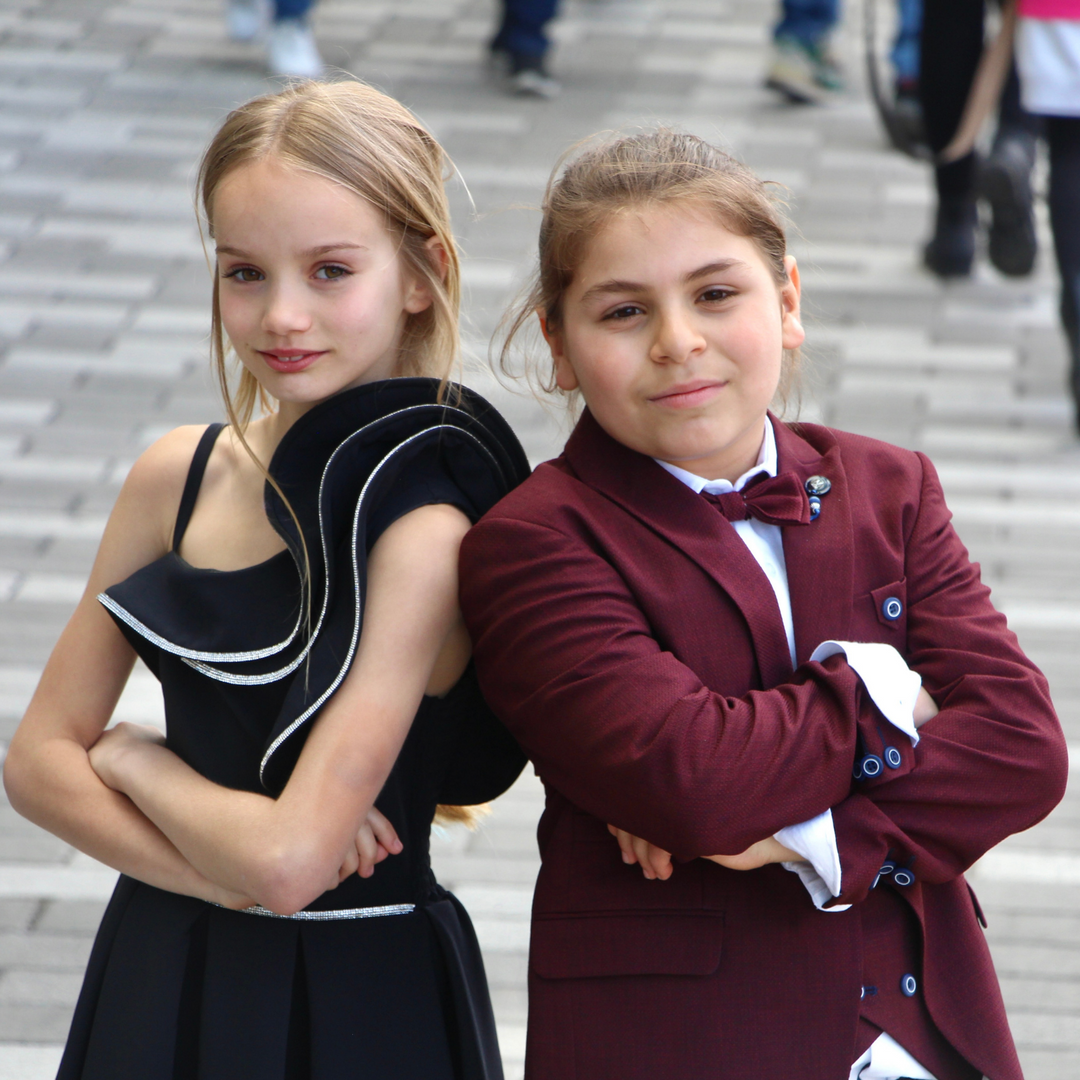 Robe de soirée élégante pour préadolescentes de célébrités