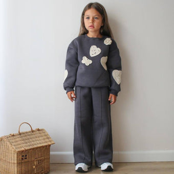 Lace Hearts Girls Casual Set