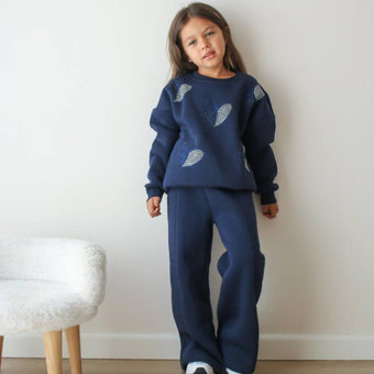 Ensemble décontracté pour filles avec cœurs en strass