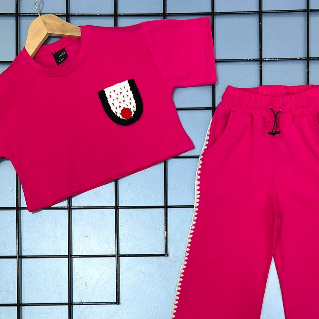 Ensemble d'été pour filles avec poche au crochet