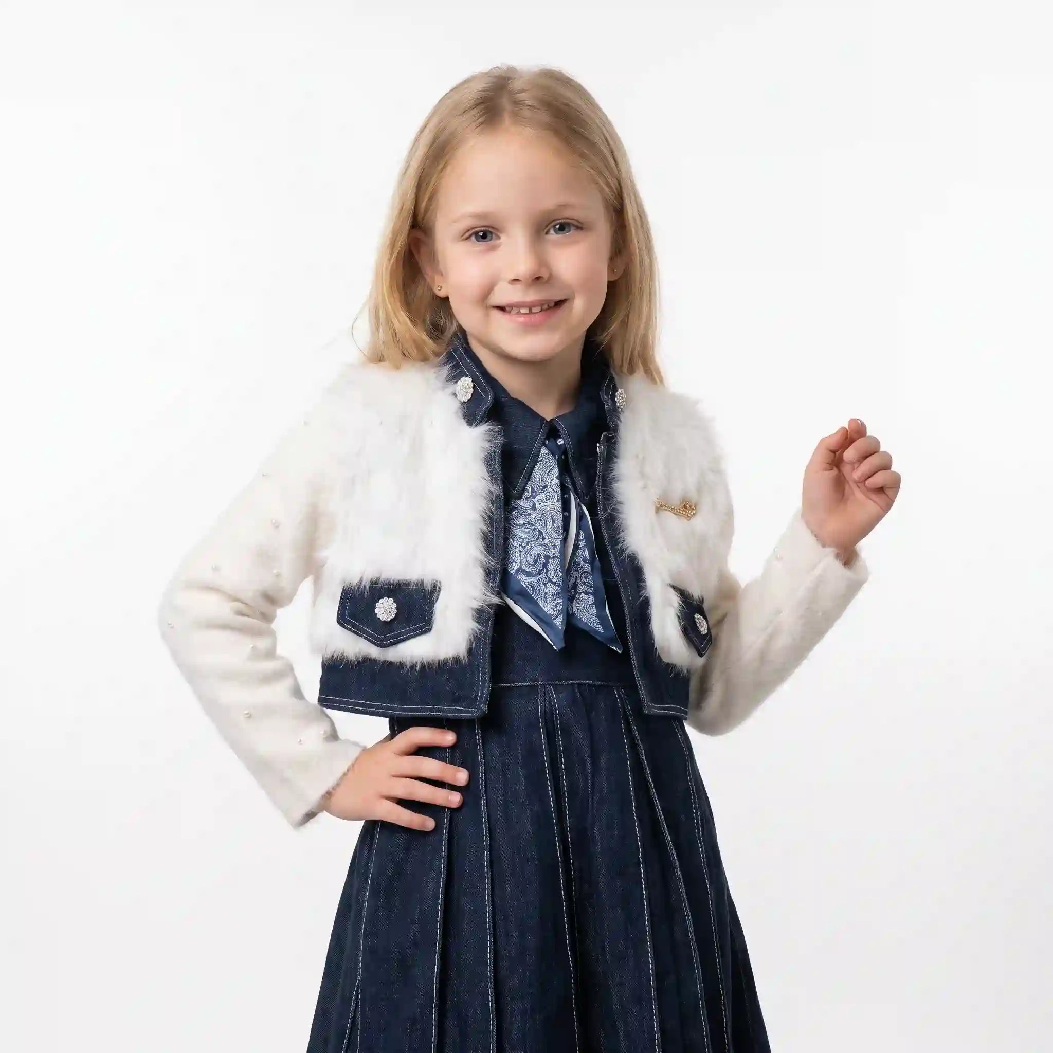 Ensemble boléro Winter Belle et robe en jean