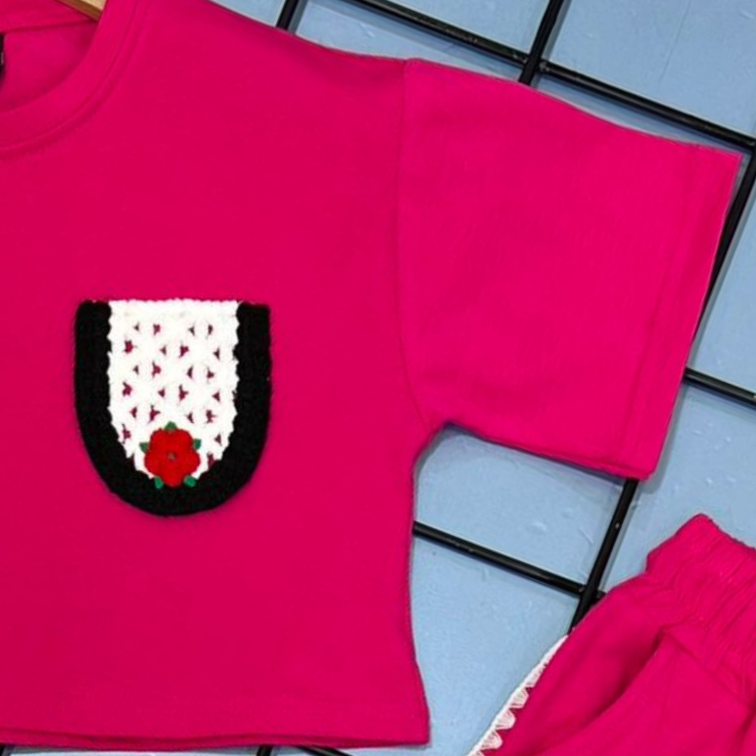 Ensemble d'été pour filles avec poche au crochet