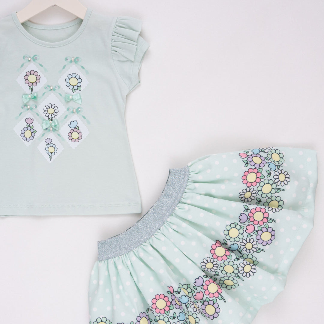 Ensemble jupe fille Blue Blossom
