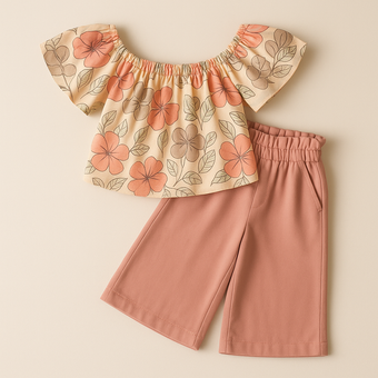 Floral Whispers Girls Casual Set