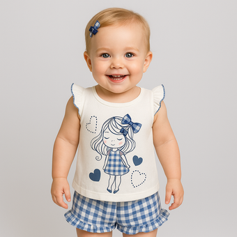 Ensemble décontracté pour filles Little Square