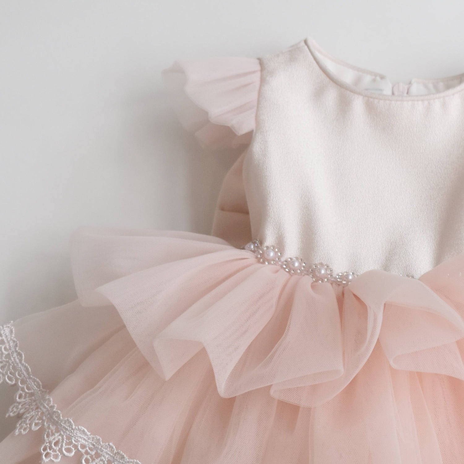 Baby Eva's Frilly Baby Formal Dress with Lace