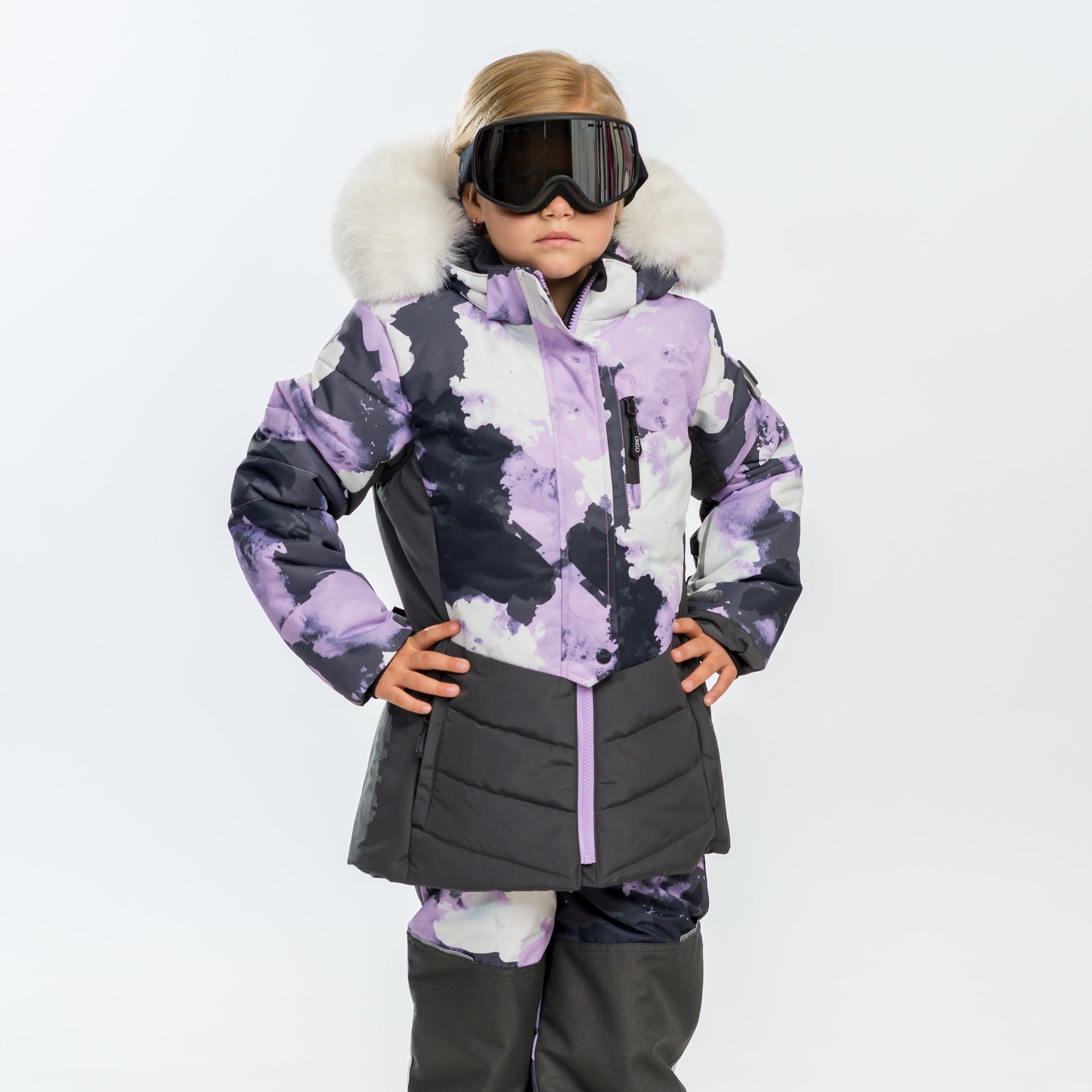 Joy's girls snowsuit in pink for winter adventures by Junior Kids