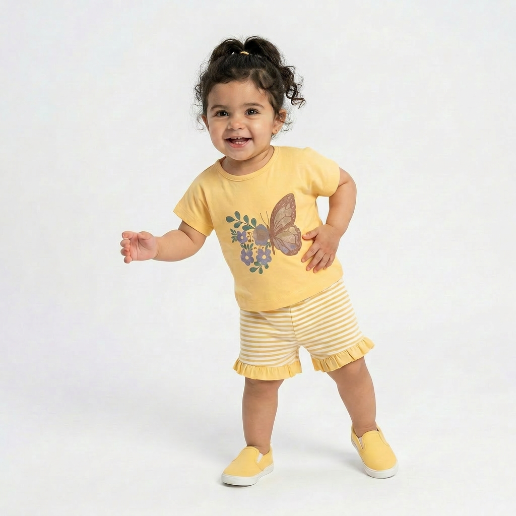 Ensemble short bébé Papillon Nature