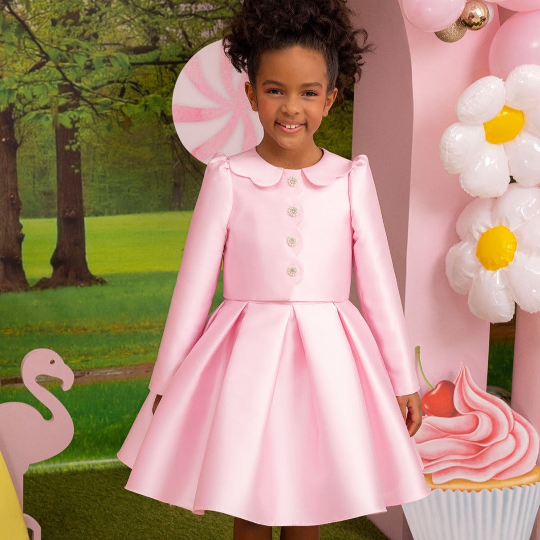 Robe formelle majestueuse en satin pour filles