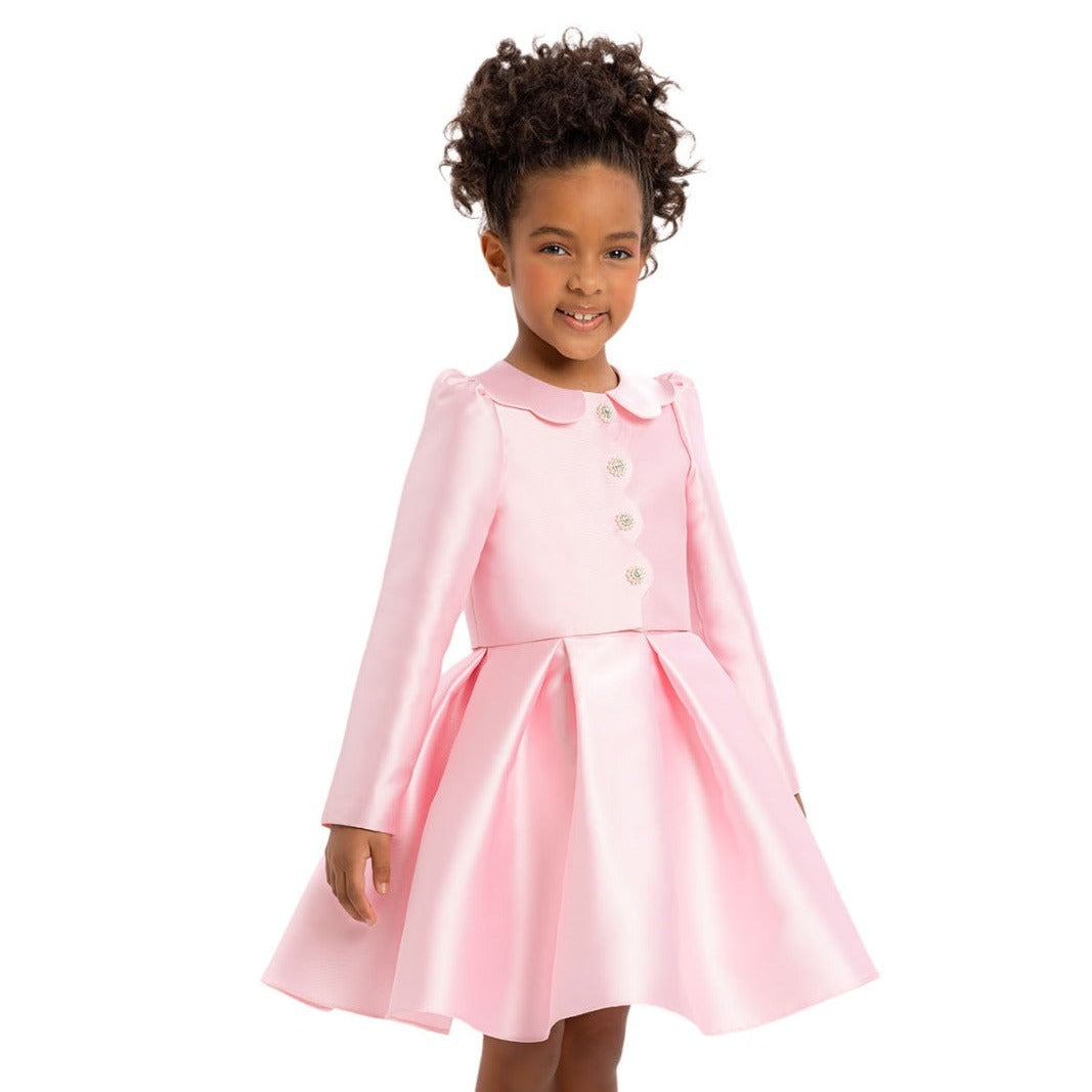 Robe formelle majestueuse en satin pour filles