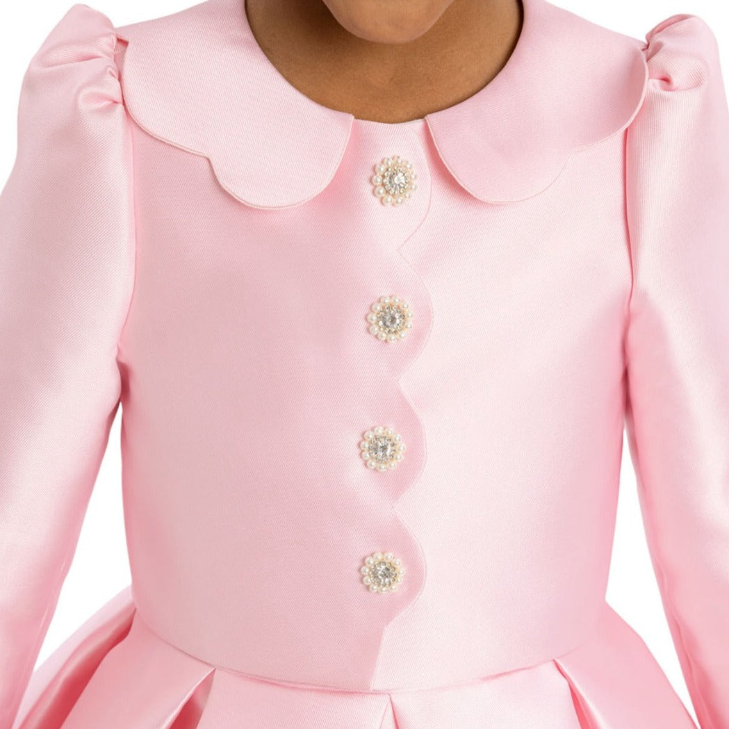Robe formelle majestueuse en satin pour filles