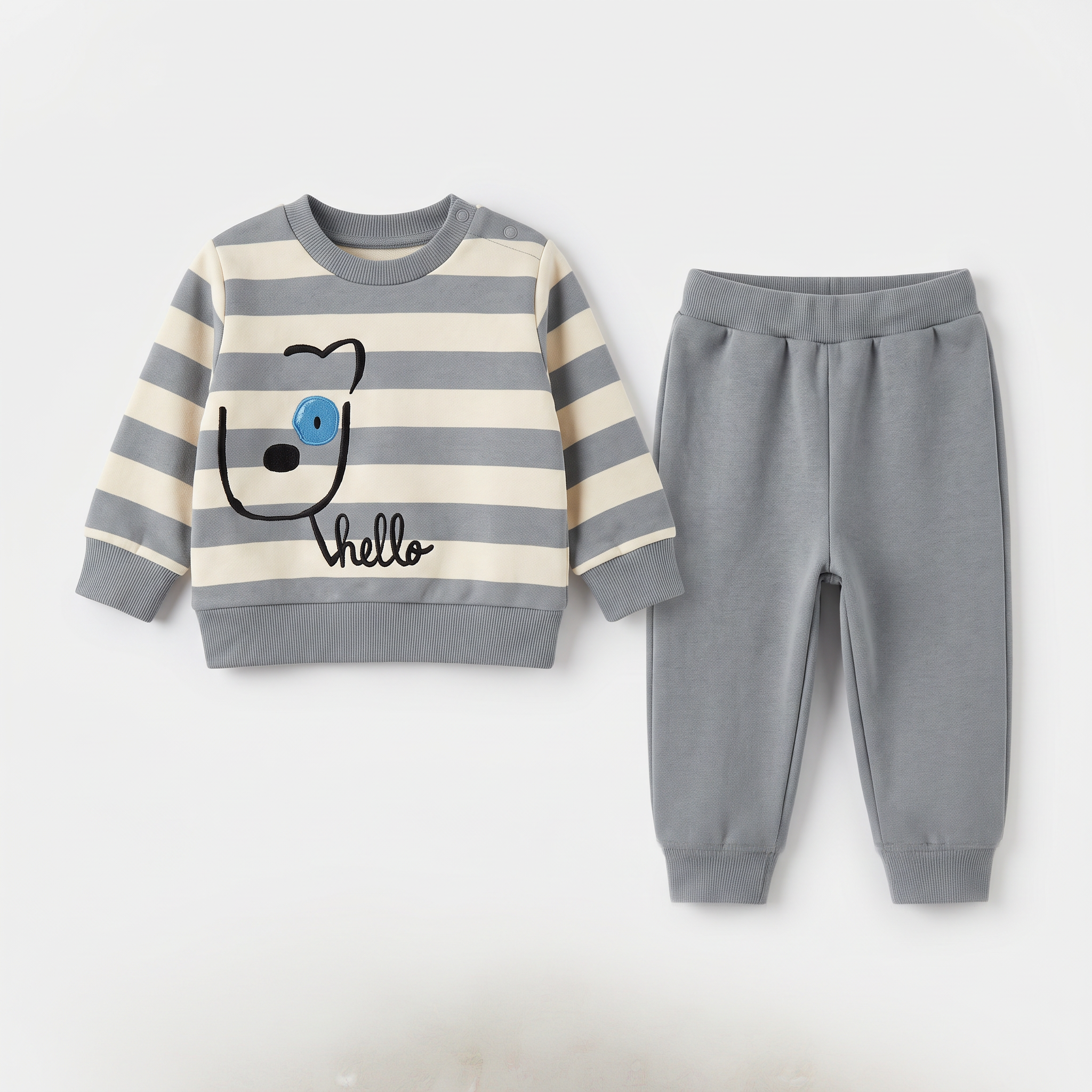 Hello Bear Cotton Joggers Set