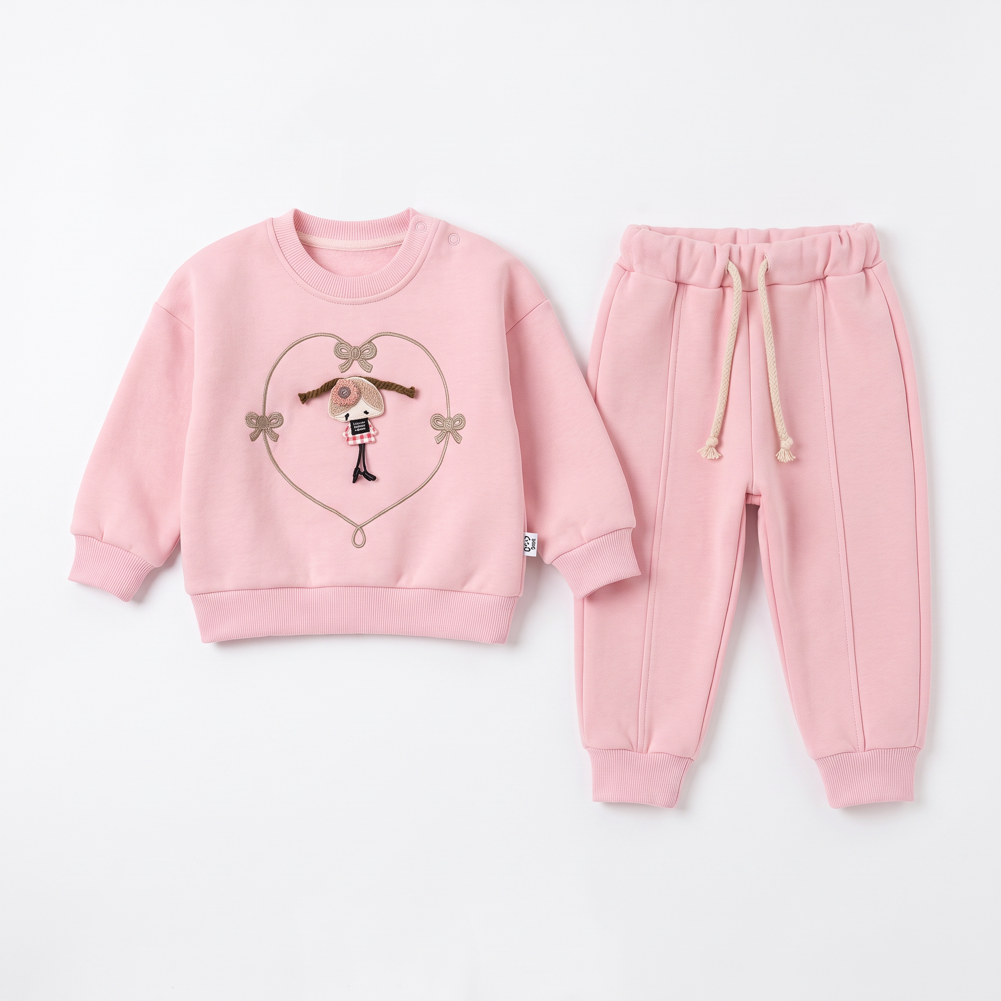 Ribbon Heart Cotton Joggers Set