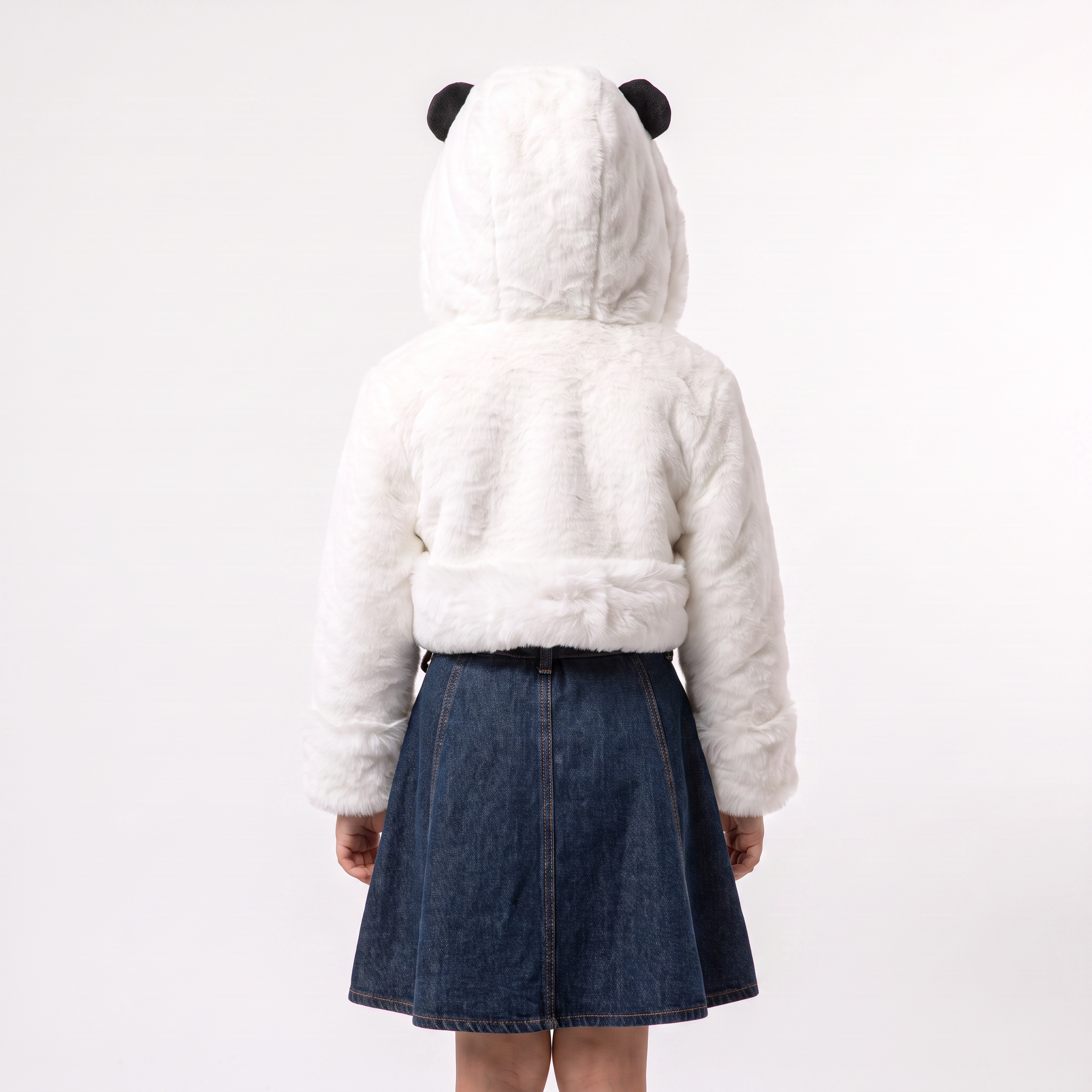 Denim Panda Girls Dress