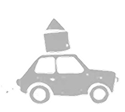 Grey car icon with stacked shapes above, representing delivery, shipping, or transport illustration.