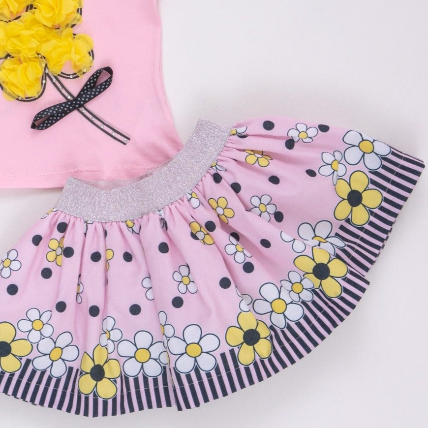 Ensemble de jupe de demoiselle d'honneur jaune