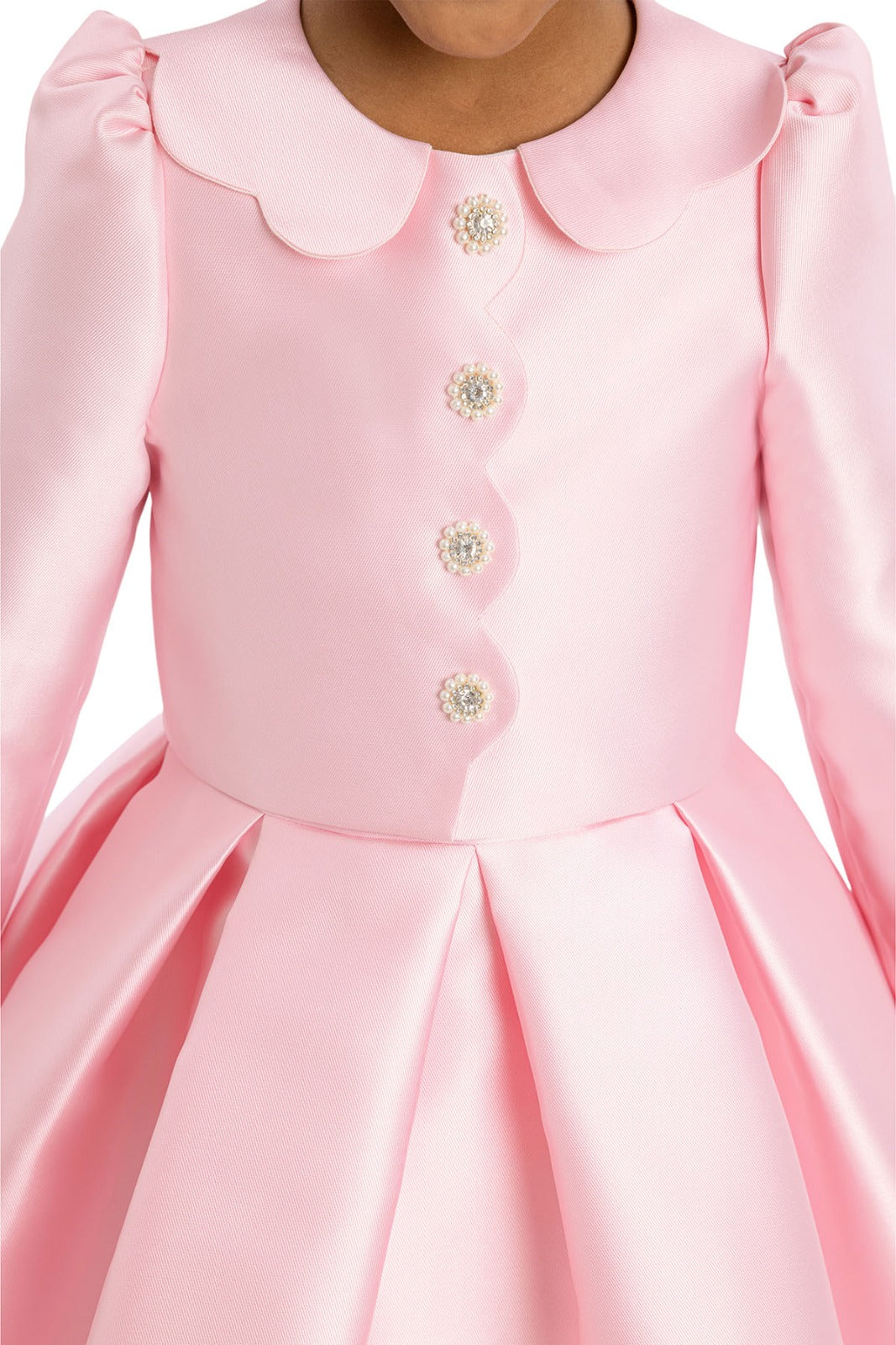 Robe formelle majestueuse en satin pour filles