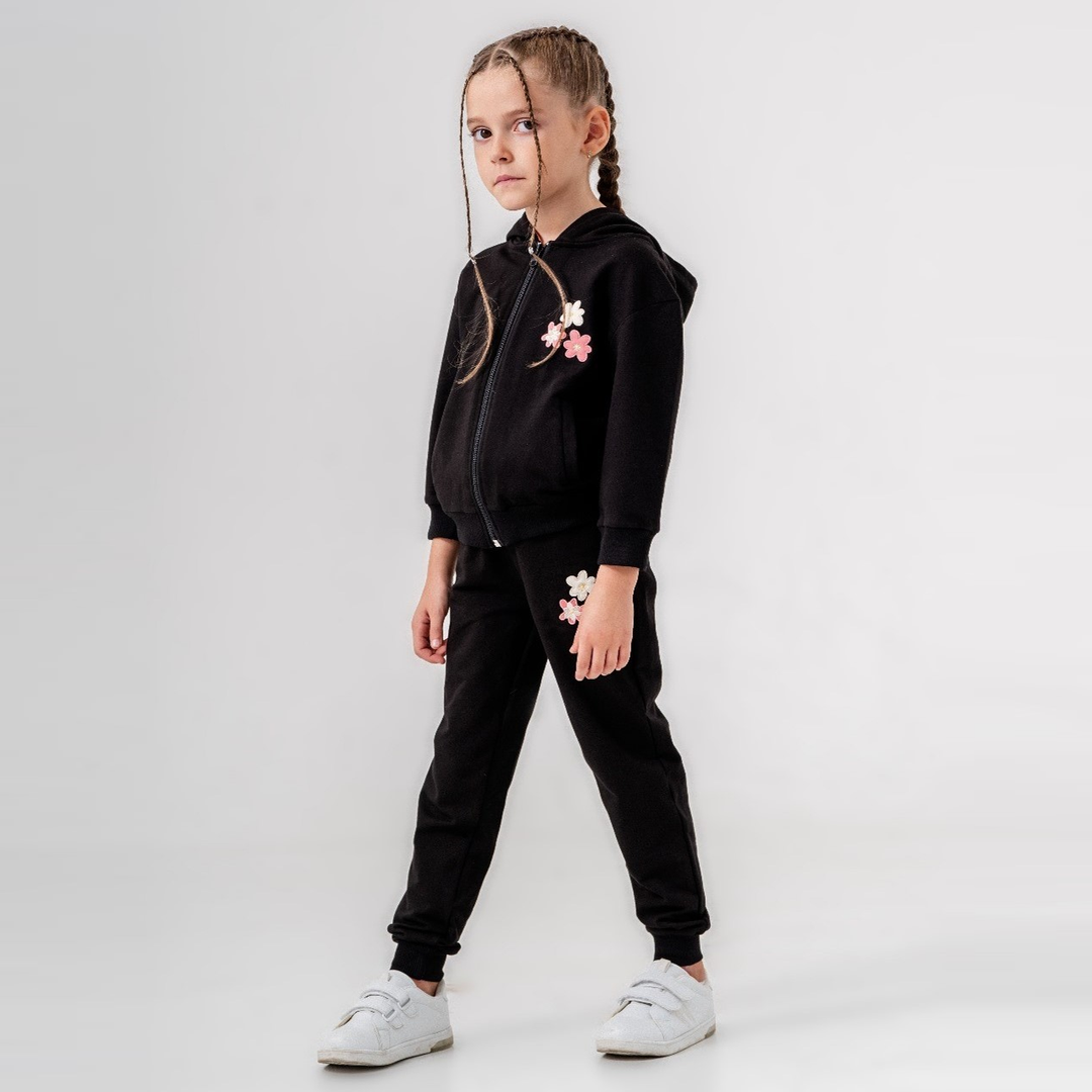 Ensemble de jogging en coton à fleurs conviviales