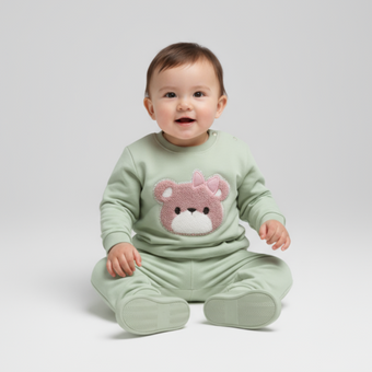 Puffy Bear Girls Jogger Set