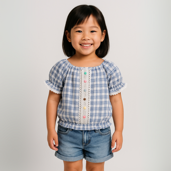 Ensemble en jean carré élégant pour filles