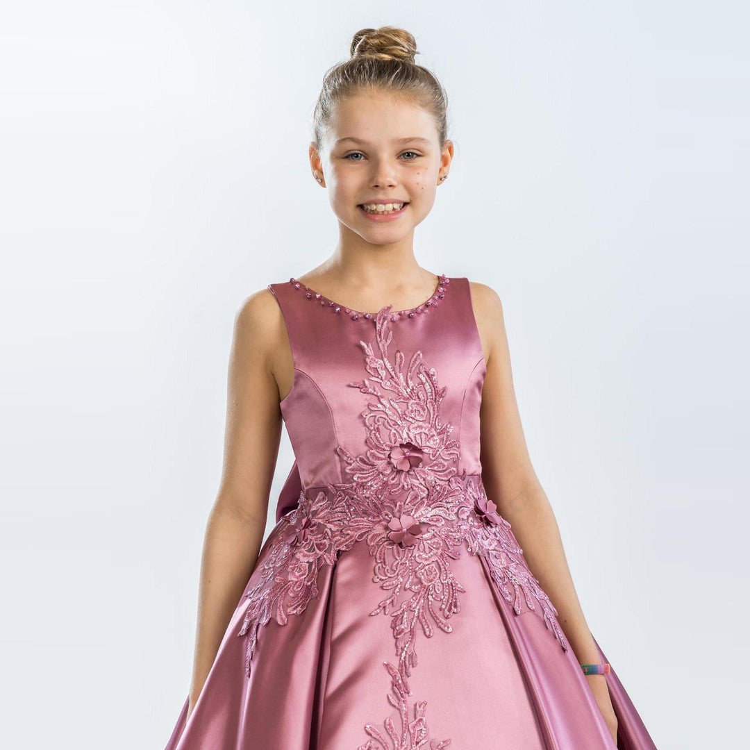 Robe formelle en satin Simone pour filles