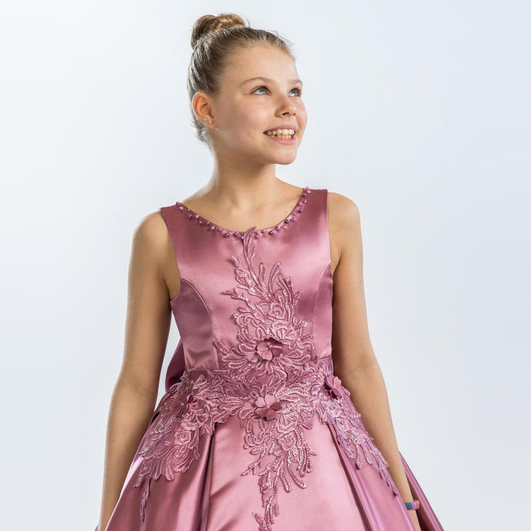 Robe formelle en satin Simone pour filles